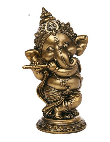 Ganesha Dorada con flauta