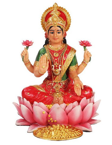Diosa Lakshmi Color sentada