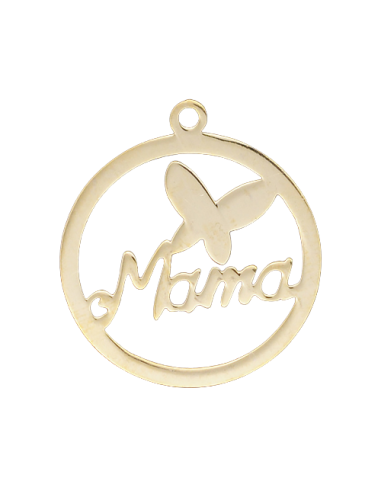 Colgante Mama Con Mariposa Dorado