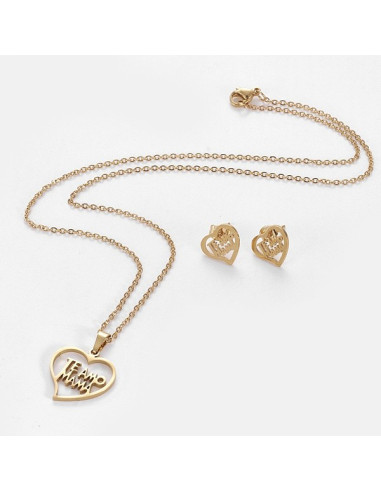 Conjunto colgante y pendientes Mama