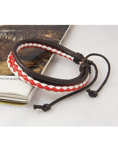 Pulsera Trenzada Blanca y Roja 2