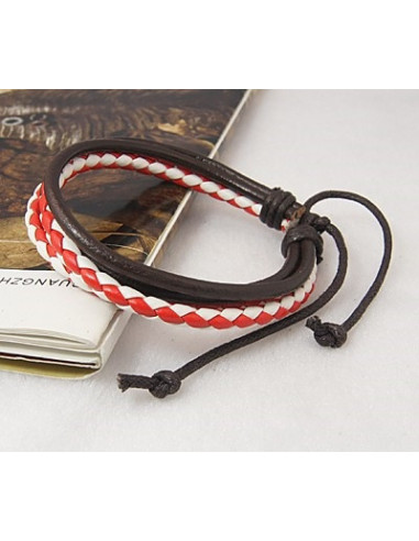 Pulsera Trenzada Blanca y Roja