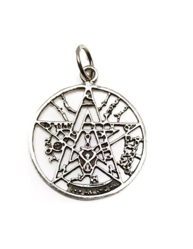 Colgante Tetragramatón Plata, mediano