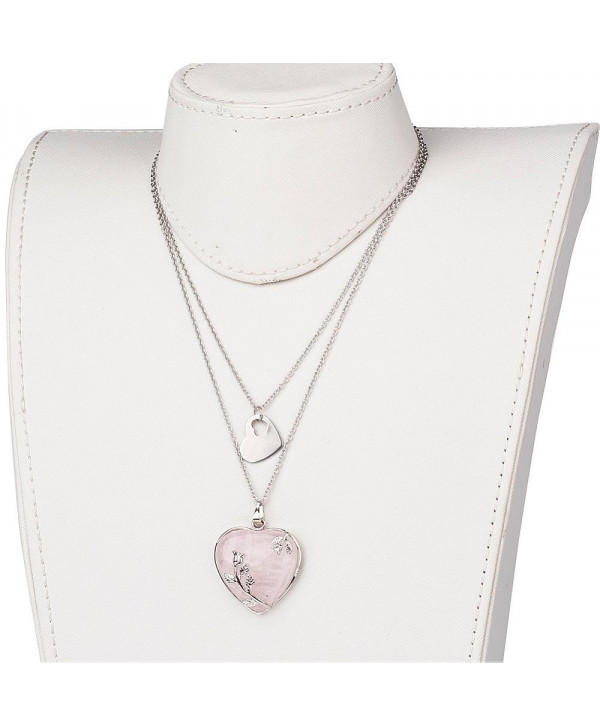 Colgante Corazón de cuarzo rosa