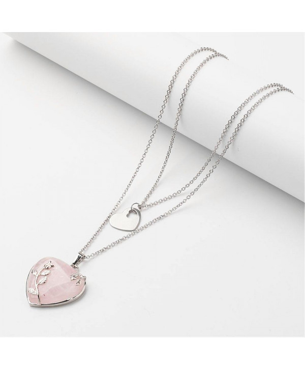 Colgante Corazón de cuarzo rosa