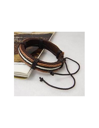 Pulsera Marrón y Blanca