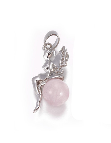 Colgante Hada con Cuarzo Rosa