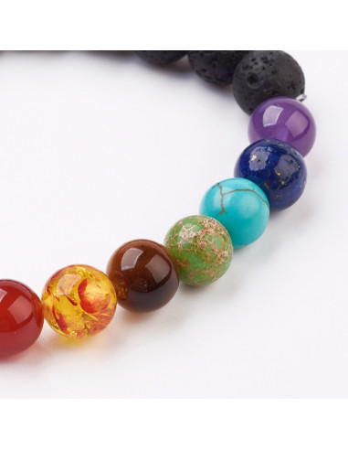 Pulsera Bolas 7 Chakras Mixta