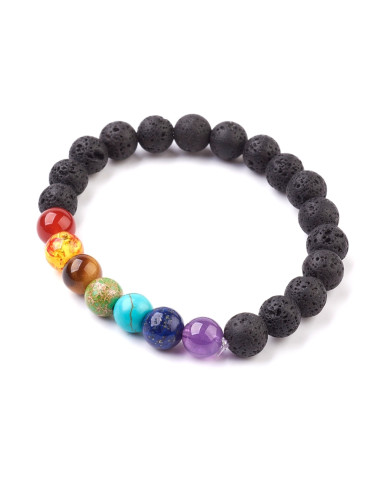 Pulsera Bolas 7 Chakras Mixta