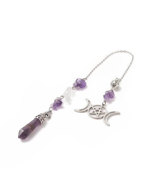 Péndulo Amatista con Triple Luna...