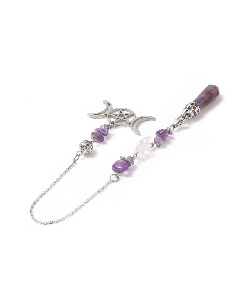 Péndulo Amatista con Triple Luna...