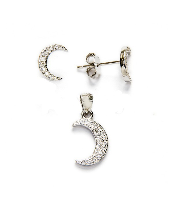 Conjunto Luna de plata y circonitas