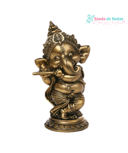 Ganesha Dorada con flauta