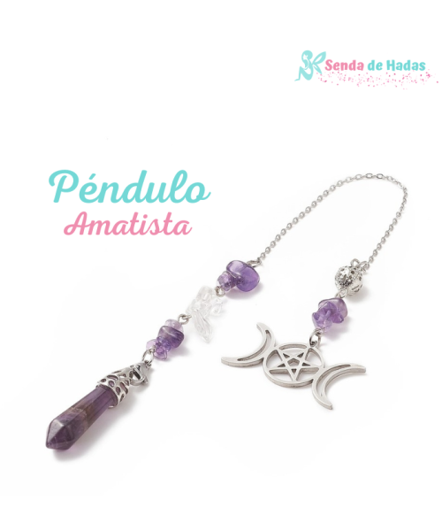 Péndulo Amatista con Triple Luna...