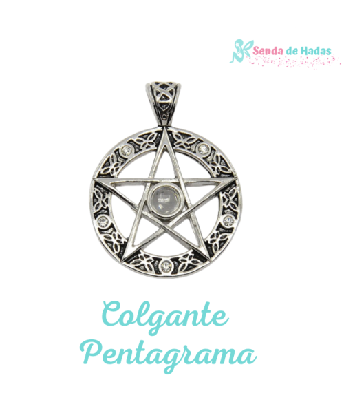 Colgante Pentagrama con cuarzo blanco