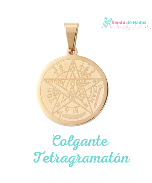 Colgante Tetragramatón Grabado Dorado
