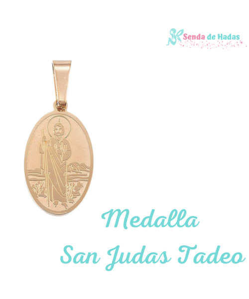 Colgante Medalla San Judas Tadeo, dorada