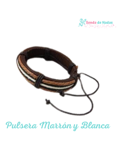 Pulsera Marrón y Blanca
