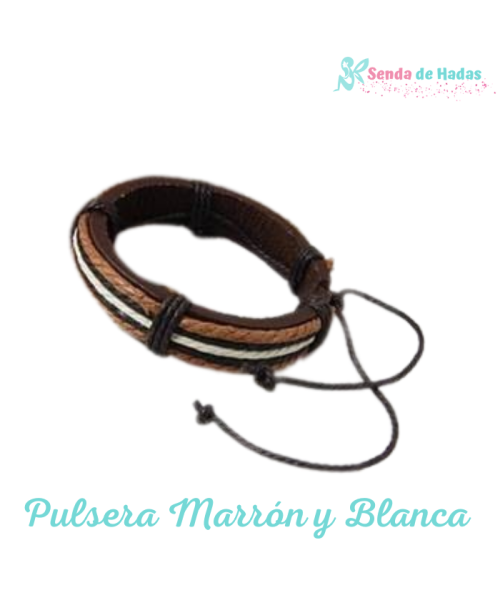 Pulsera Marrón y Blanca