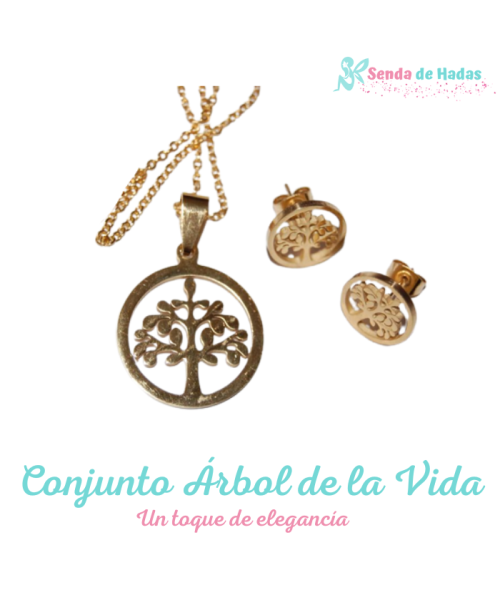 Conjunto colgante y pendientes Árbol...