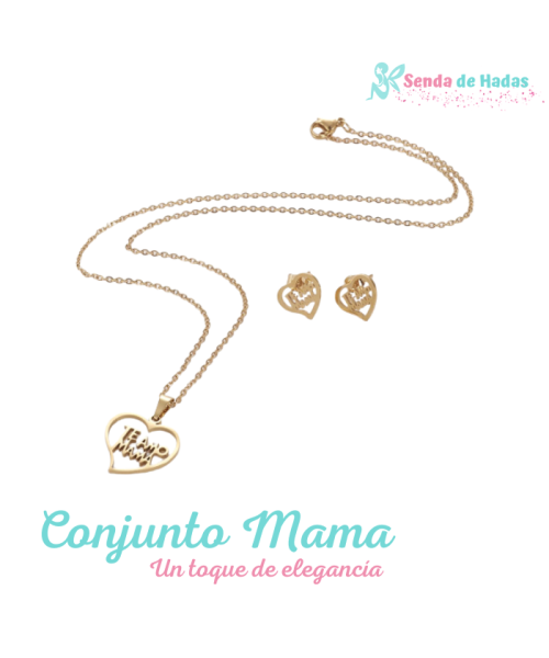 Conjunto colgante y pendientes Mama