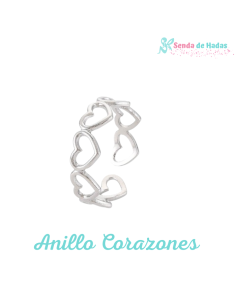 Anillo Corazones, plateado