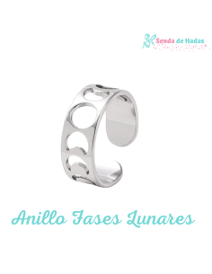 Anillo Fases Lunares, plateado
