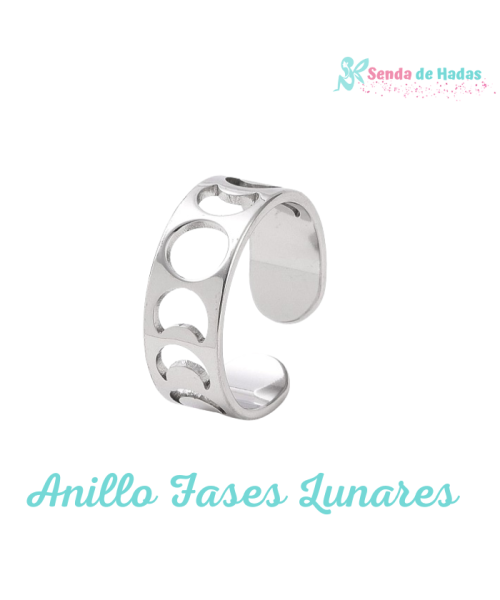 Anillo Fases Lunares, plateado