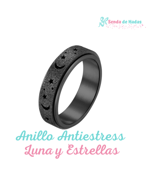 Anillo Antiestrés Luna y Estrellas,...