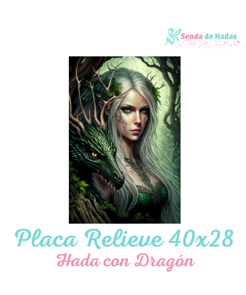 Placa pared con relieve Hada con...