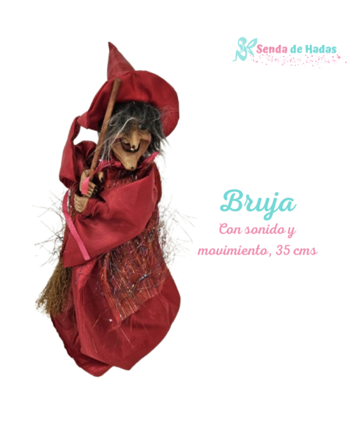 Bruja con sonido y movimiento, 35 cms