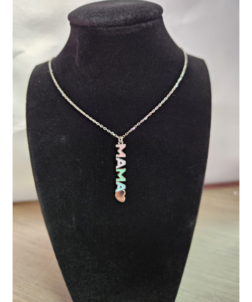 Colgante Mama en colores, plata de ley
