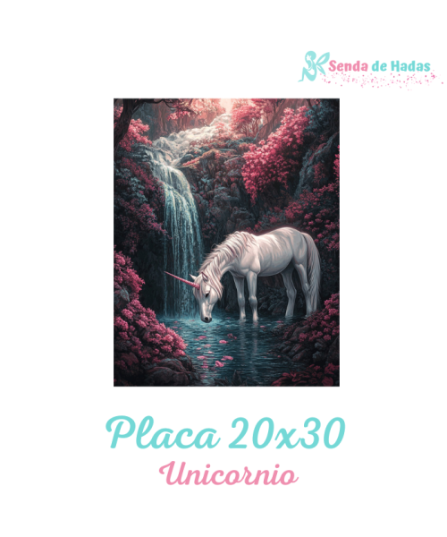 Placa pared Unicornio 20x30