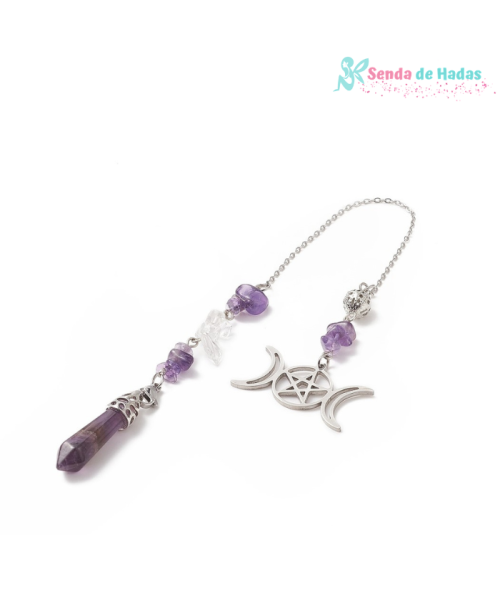 Péndulo Amatista con Triple Luna...