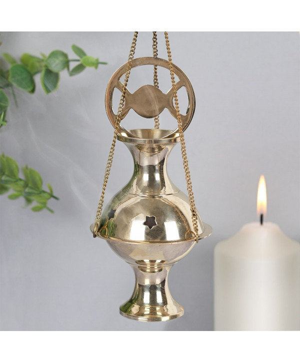 Incensario Triple Luna, colgante